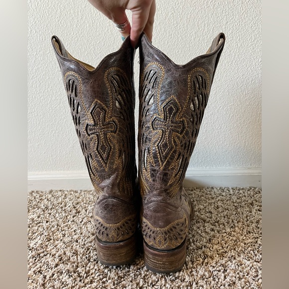 Grey Corral Cross Cowboy Boots - Picture 7 of 8